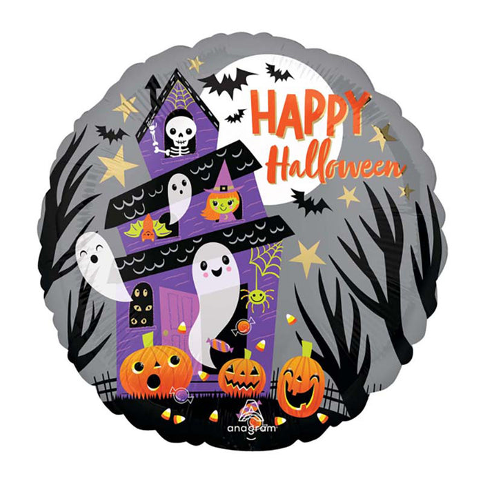 ABC18 Folienballon "Halloween Haus" S40 | Ø 45 cm