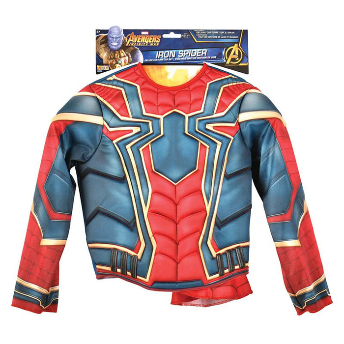 Marvel Avengers Iron Spider Kinderkostüm Deluxe  Oberteil & Maske  Größe 48 Jahre  Offiziell lizenziert