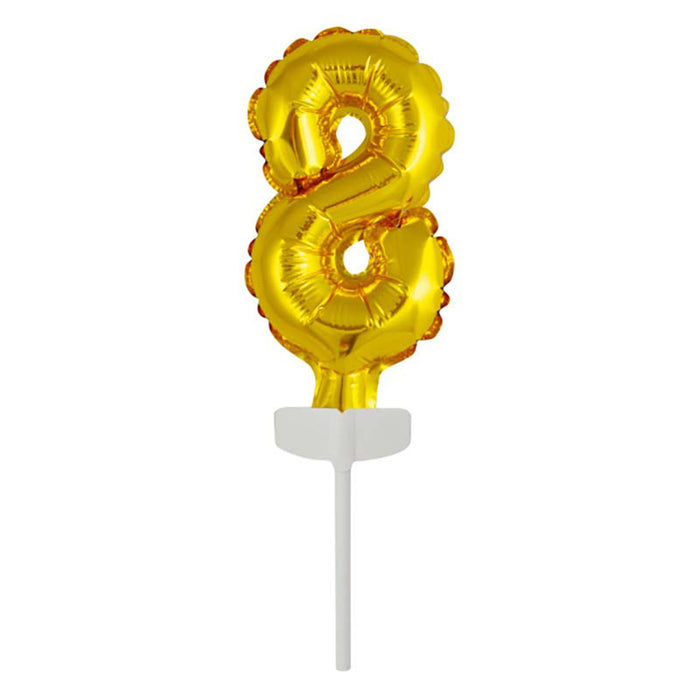 Tortendeko Ballonzahl, ca.11cm #8 Gold