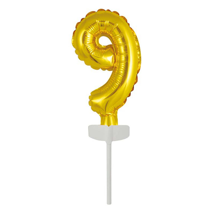 Tortendeko Ballonzahl, ca.11cm #9 Gold