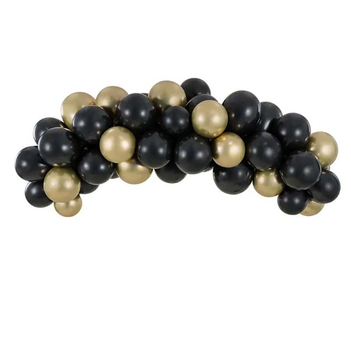 Luftballon Ballongirlande 200cm | Schwarz-Gold