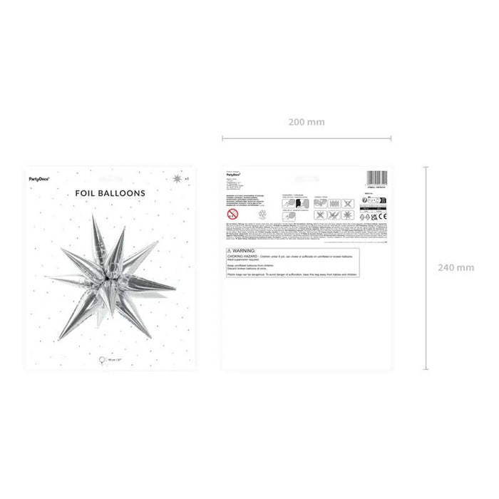 Dekoelement Stern Folie glänzend ca.95cm Silber