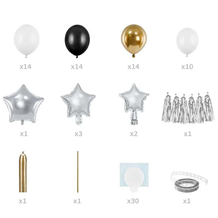 Latexballon Ballongirlande Sterne Mix, 167cm