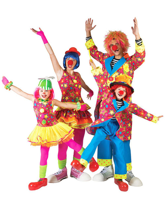 Clown Miley Kostüm für Damen - Buntes Zirkus Kleid mit Sternen