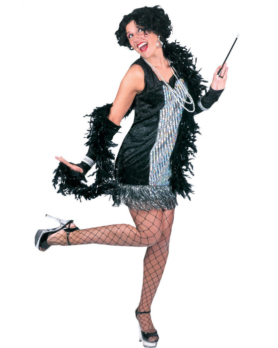Charleston Kostüm Kleid "Dancing Queen" | Schwarz Silber