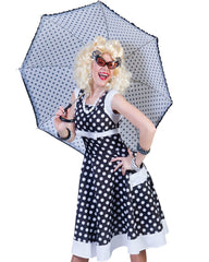 Fifties Polka Dot Petticoat Kleid für Damen | Schwarz Weiß