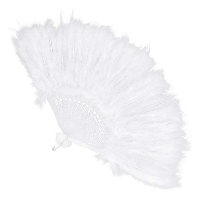 Handfächer Flapper 23 cm  - Weiß