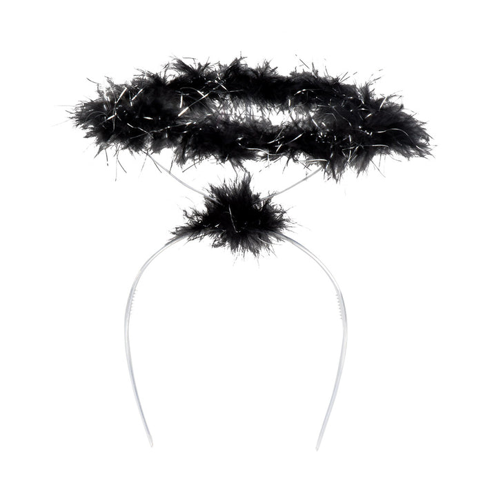 Haarreif "Heiligenschein mit Lametta" | Schwarz Silber