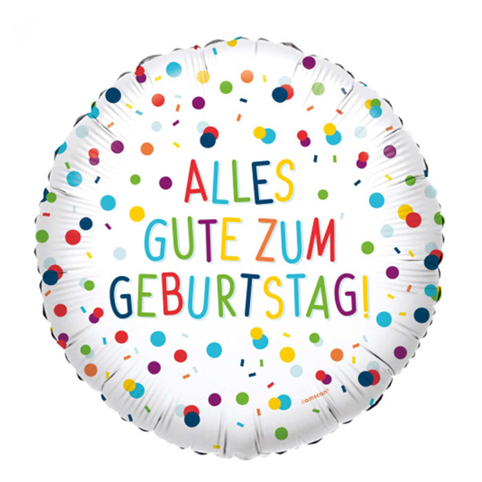 ABC18 Zahlen Ballon "Confetti Birthday" | Ø43cm
