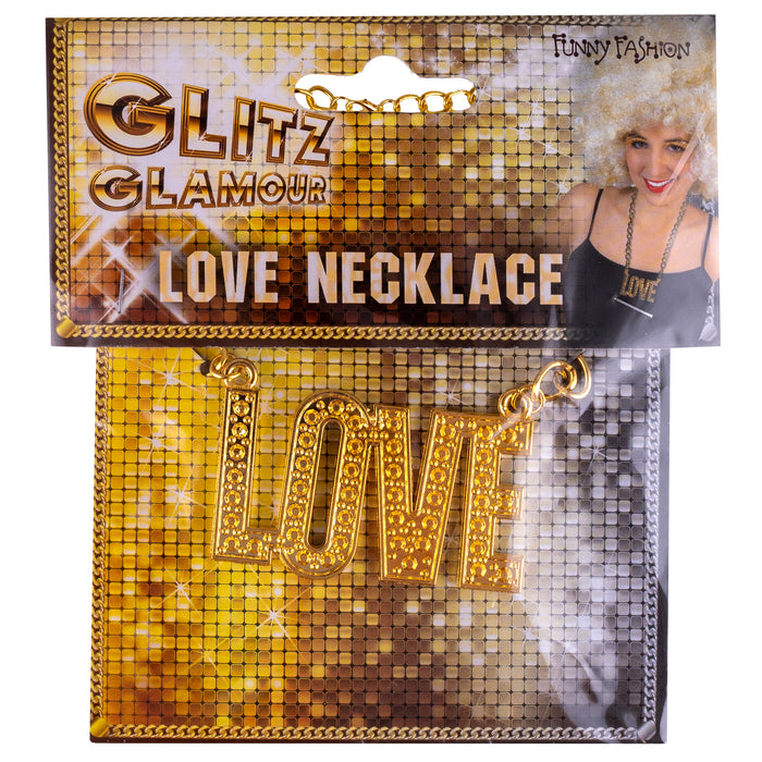 Goldene Disco Halskette "LOVE"