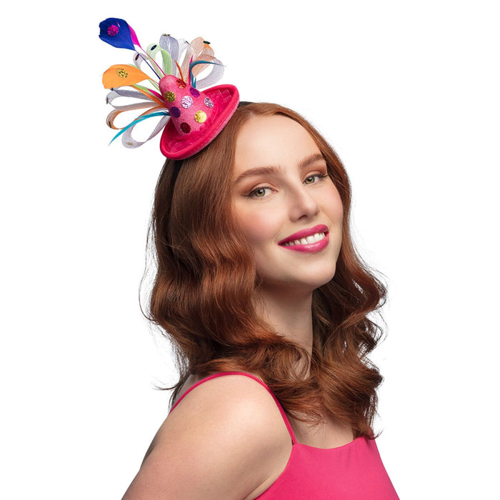 Diadem "Giggles" Haarreif mit Mini Clownshut | Bunt