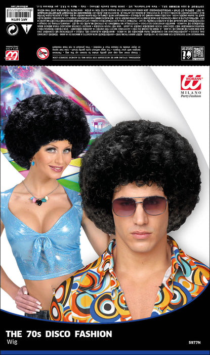 Perücke Disco 70er Jahre | Schwarz