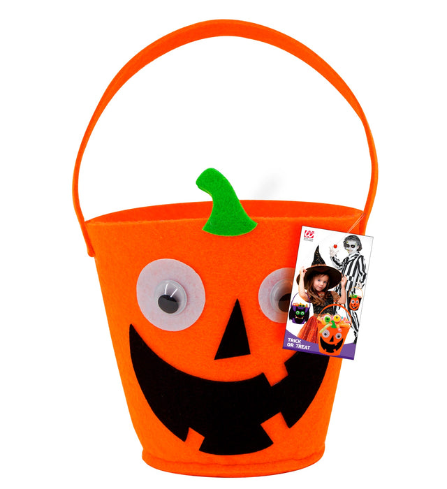 Halloween Korb "Lachender Kürbis" | Betteltasche - Süßes oder Saures