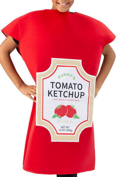 Spaßkostüm "Ketchupflasche" für Erwachsene | Rot