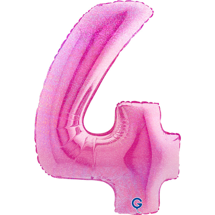 Riesenzahl Folienballon 40"/102cm | Holo Pink