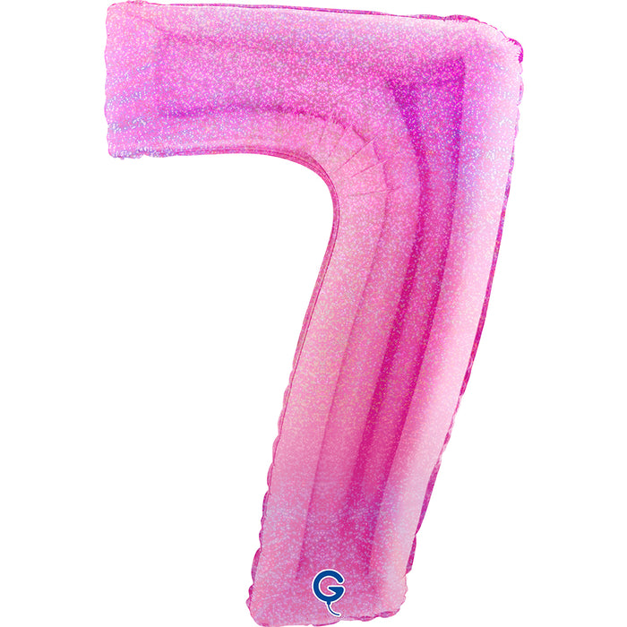 Riesenzahl Folienballon 40"/102cm | Holo Pink