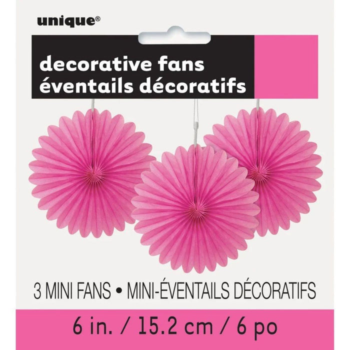 Dekofächer Uni 15cm/3 Stück | Pink
