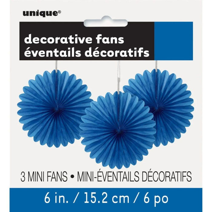 Dekofächer Uni 15cm/3 Stück | Royalblau