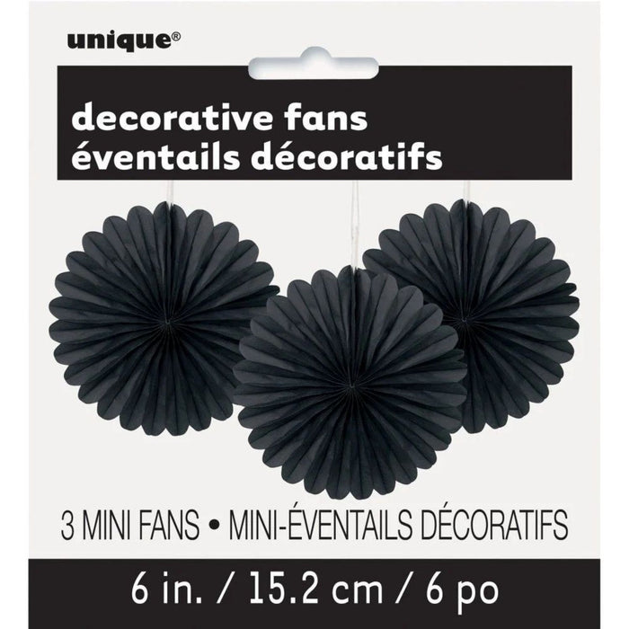 Dekofächer Uni 15cm/3 Stück | Schwarz