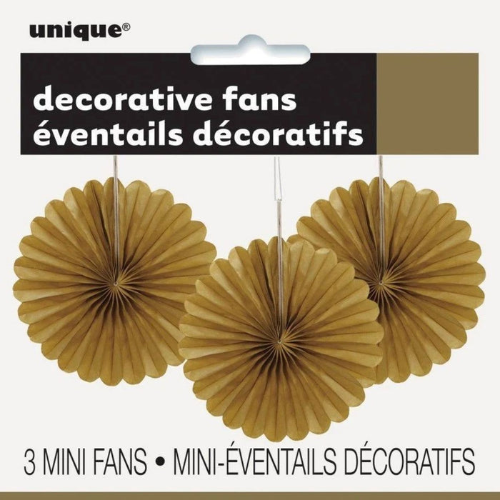 Dekofächer Uni 15cm/3 Stück | Gold