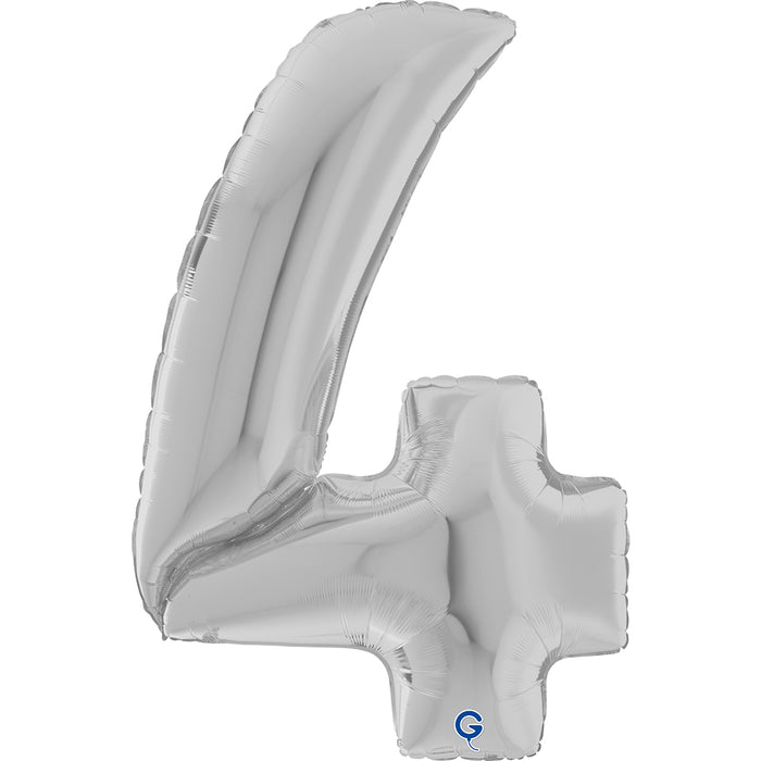 Riesenzahl Giant - Folienballon 64"/162cm - Silber