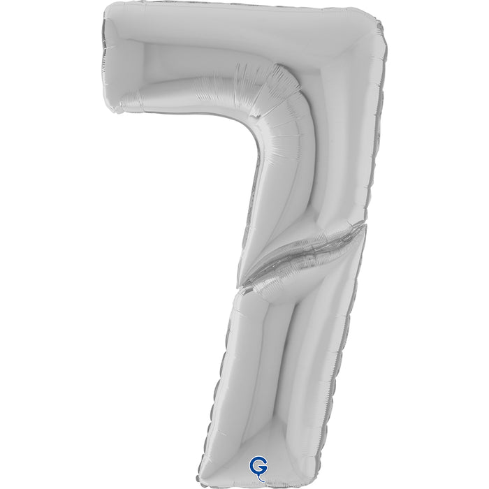 Riesenzahl Giant - Folienballon 64"/162cm - Silber
