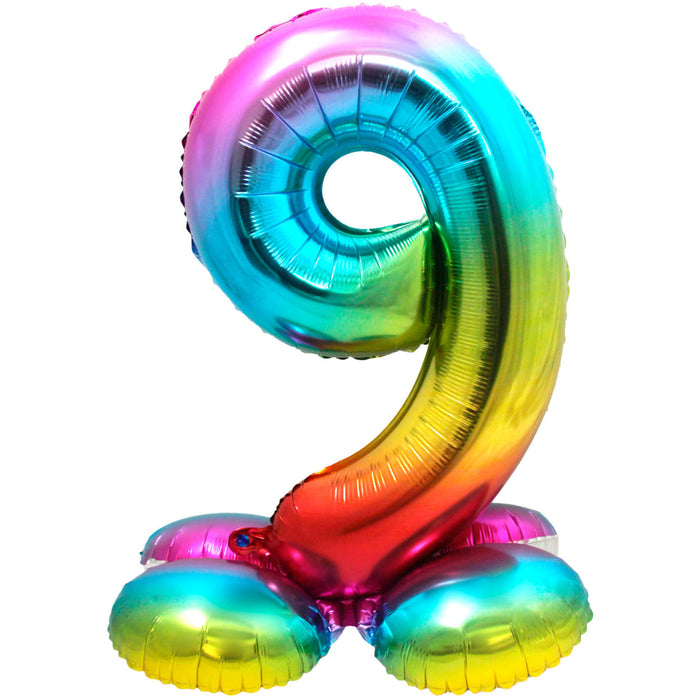 Stehender Folienballon Zahlen 28"/72cm | Rainbow