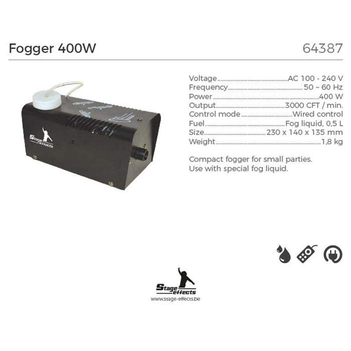 Stage Effects - Nebelmaschine 400W - 46x20x8cm | Schwarz | 64387