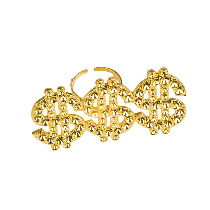 Ring Dollarzeichen Bling-Bling Gold