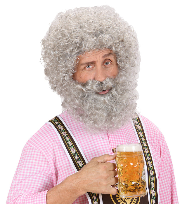 Perücke "Kapitän" mit Bart für Herren | Grau