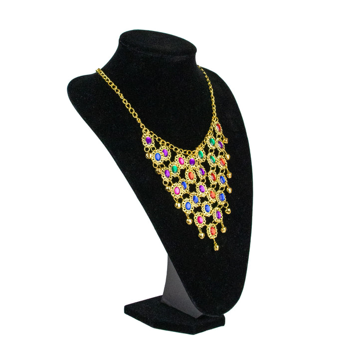 Goldene Strass Halskette "Orient" | Mehrfarbig