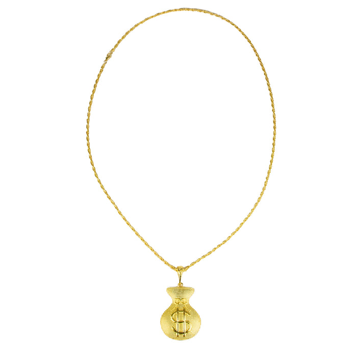 Geldsack mit Dollar Zeichen Halskette | Gold