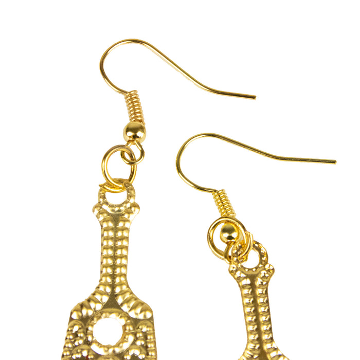 Ohrringe mit Münzen Perlen und Edelstein | Gold Rot