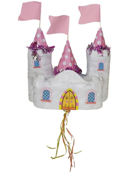 Pinata "Prinzessin Märchen Schloss" Weiß/Rosa | 30x17x35cm