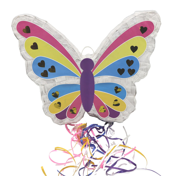 Pinata "Schmetterling" Pink/Blau/Gelb | 42x32x7,5cm