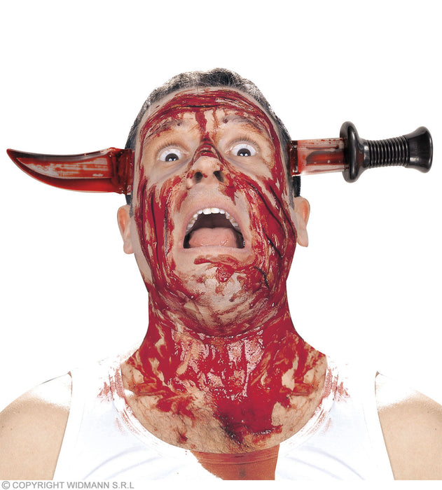 Halloween "Haarreif mit blutigem Messer" | Schwarz Rot