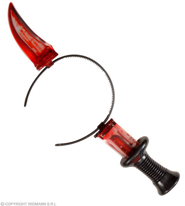 Halloween "Haarreif mit blutigem Messer" | Schwarz Rot
