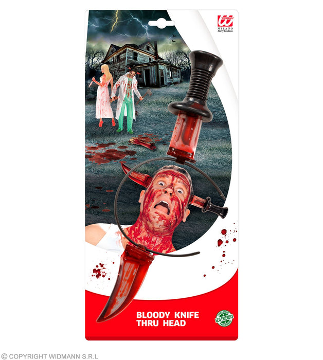 Halloween "Haarreif mit blutigem Messer" | Schwarz Rot