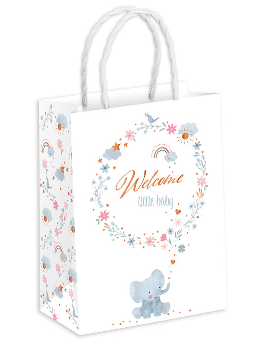 Geschenktüte "Welcome Little Baby" | B 18 x T 9 x H 23 cm