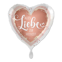 ABC18 Herz Folienballon Ø 43cm "Alles Liebe zur Hochzeit"