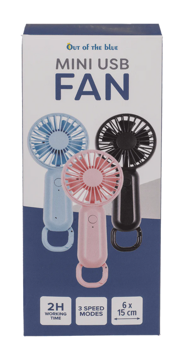 Mini Ventilator mit USB-Kabel 6x15cm | 3-farbig sortiert