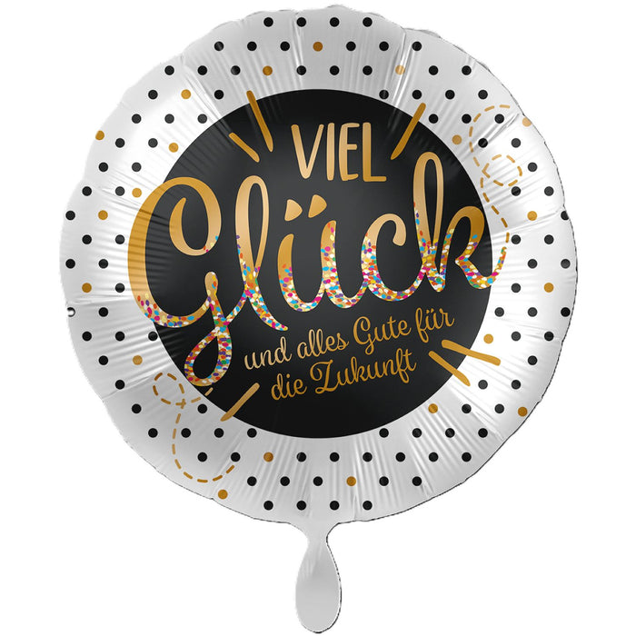 XXL Runder Folienballon Ø 71cm "Viel Glück und alles Gute für die Zukunft"