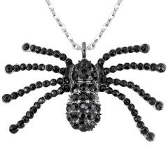 Halskette mit Strass Spinne | Schwarz