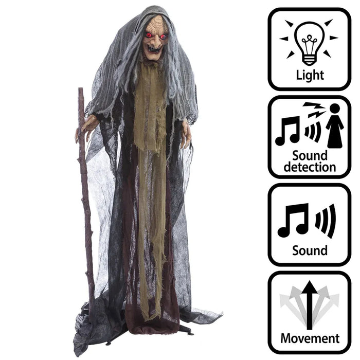 Halloween Figur "Hexe Orenda" Animiert | 160 cm