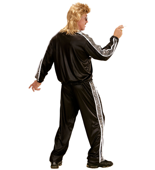 Party Trainingsanzug "Retro" für Herren | Schwarz Silber