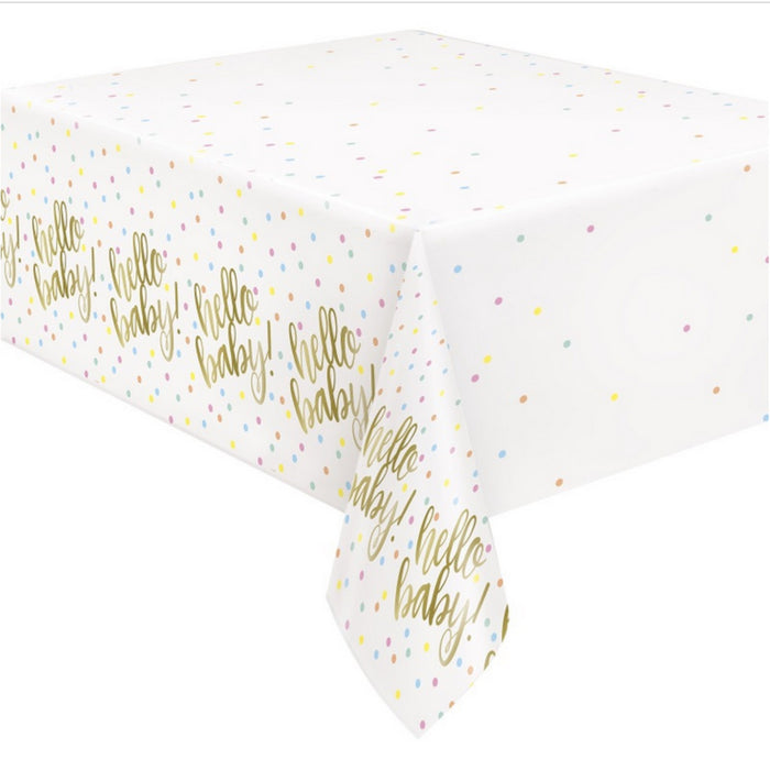 Tischdecke PVC Hello Baby Gold ca.137x213cm