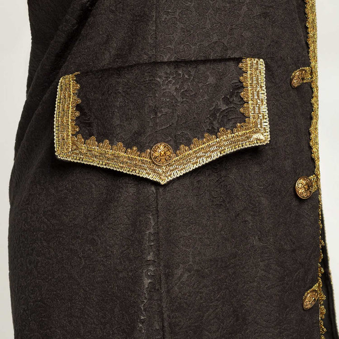 Piraten Kostüm Jacke für Herren | Schwarz Gold