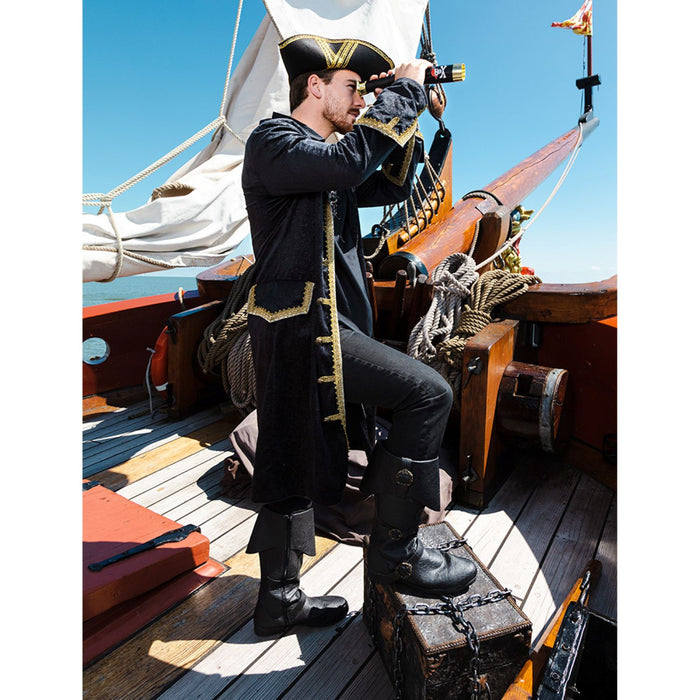 Piraten Kostüm Jacke für Herren | Schwarz Gold