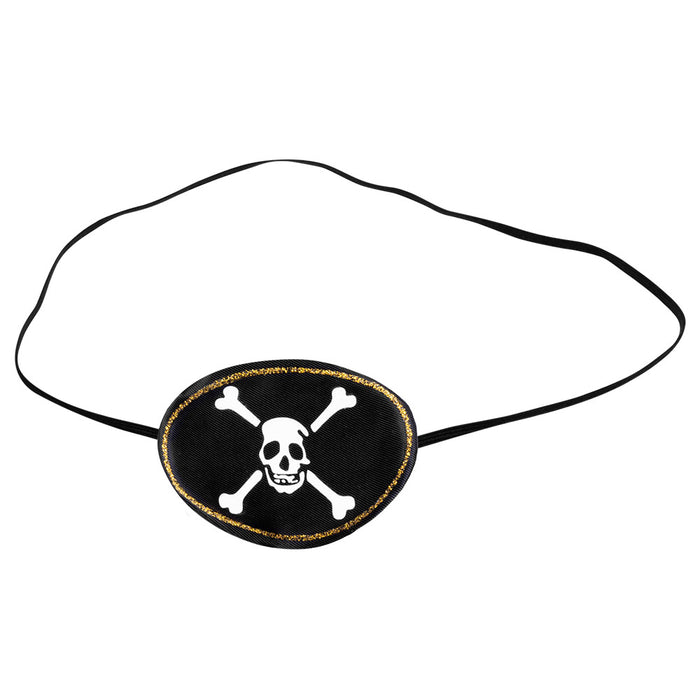 Piraten Set - Augenklappe und Ohrring | Schwarz/Gold