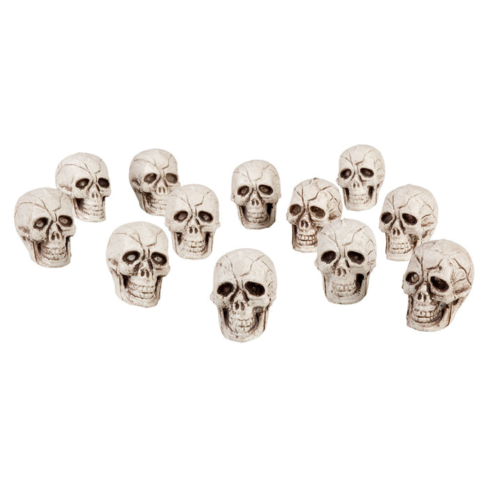 Totenkopf-Set 12 Stück / 4 x 3 cm Gruselige Halloween Dekoration